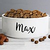 Personalised Dog Bowl - White with Swirl Font Design - Max
